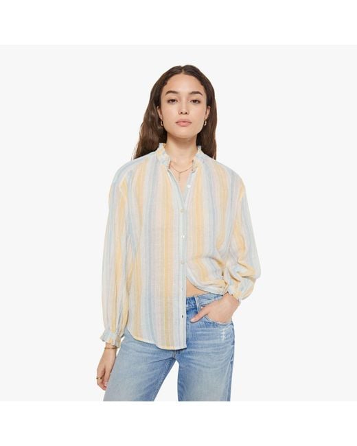 Alix Of Bohemia White Poet Blouse Sunwash Stripe Shirt