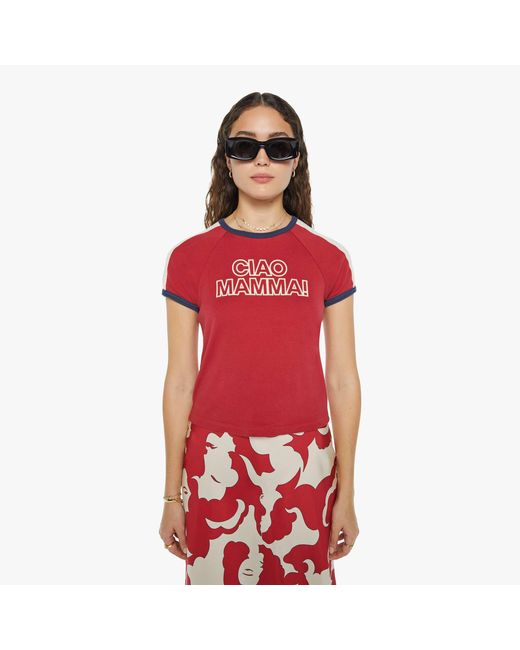 Mother Red La Doublej X The Itty Bitty Concert Racer Ciao Mamma T-Shirt