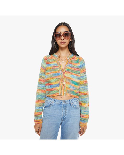 Mother Blue The Raglan Crop Cardigan Fancy Fade Shirt