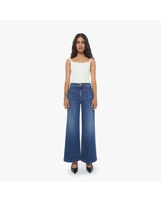 Mother Blue Petites The Lil Hustler Roller Patch Pocket Skimp One Last Shot Jeans