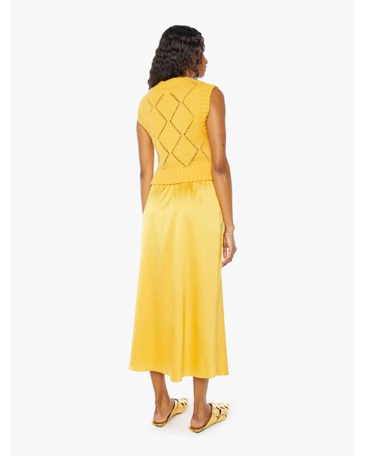 SABLYN Yellow Hedy Low Rise Silk Skirt Marzipan