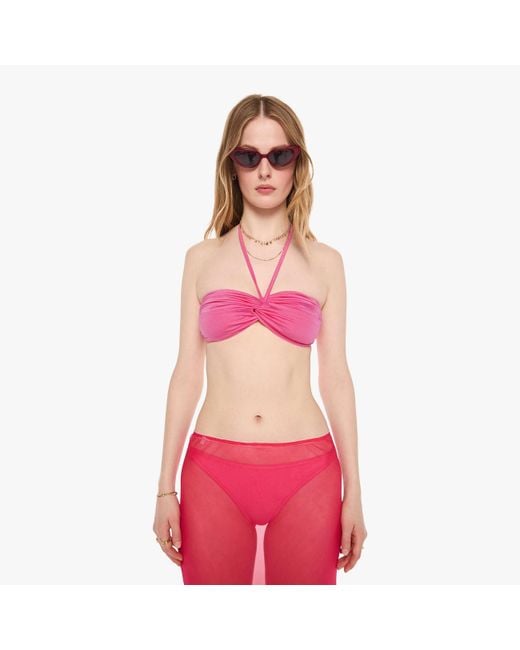 SPRWMN Red Twist Bandeau Rose Shirt