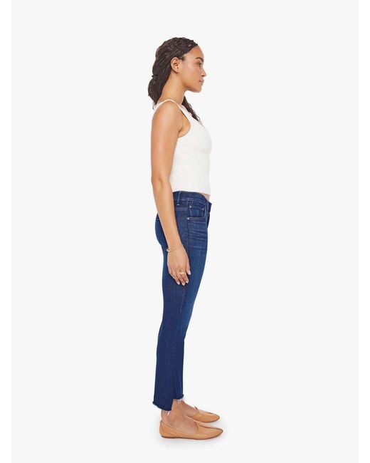 Mother Blue Petites The Lil Insider Crop Step Fray Off Limits Jeans