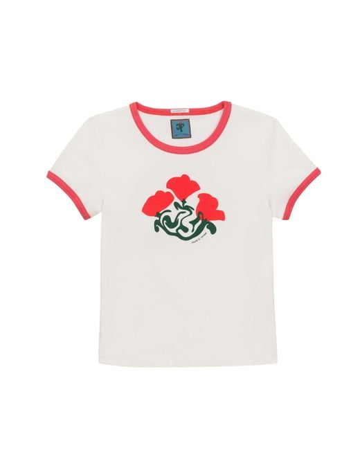Mother White Chloe Fineman X The Itty Bitty Ringer Clear For Takeoff T-Shirt