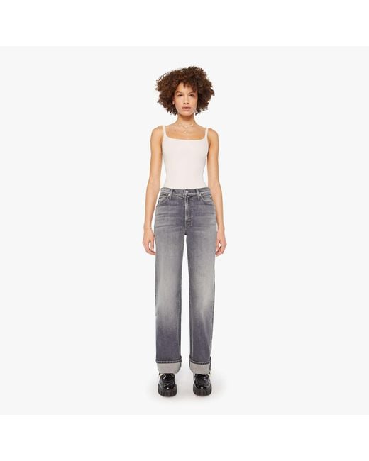 Mother White The Dodger Skimp Cuff Moshpit Memories Jeans