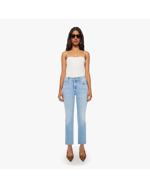 Mother Blue Petites The Lil Mid Rise Dazzler Ankle Fray Blessing