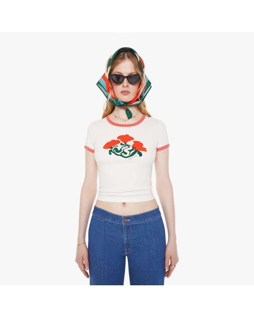 Mother White Chloe Fineman X The Itty Bitty Ringer Clear For Takeoff T-Shirt