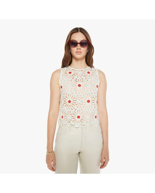 Mother White The Daisy Shell Bunched Together Sweater
