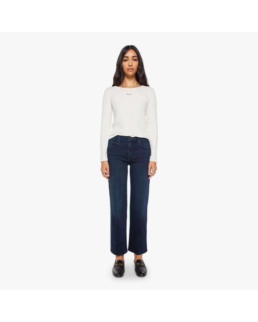 Mother Blue The Mid Rise Rambler Zip Ankle Chip On My Shoulder Jeans
