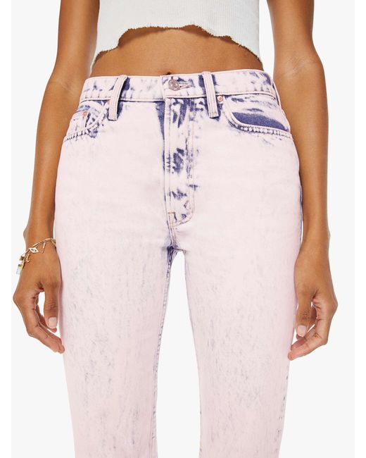 Mother Pink High Waisted Rider Ankle Paint On My Palette Jeans