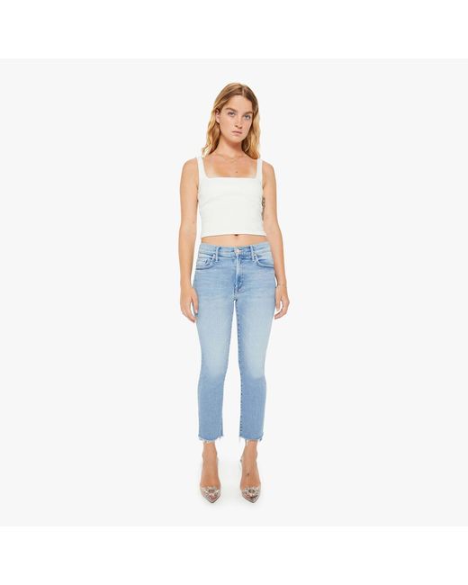 Mother Blue Petites The Lil' Insider Crop Step Fray Limited Edition Jeans