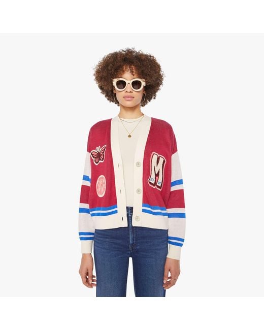 Mother Red The Boxy Cardigan Hoot High Shirt