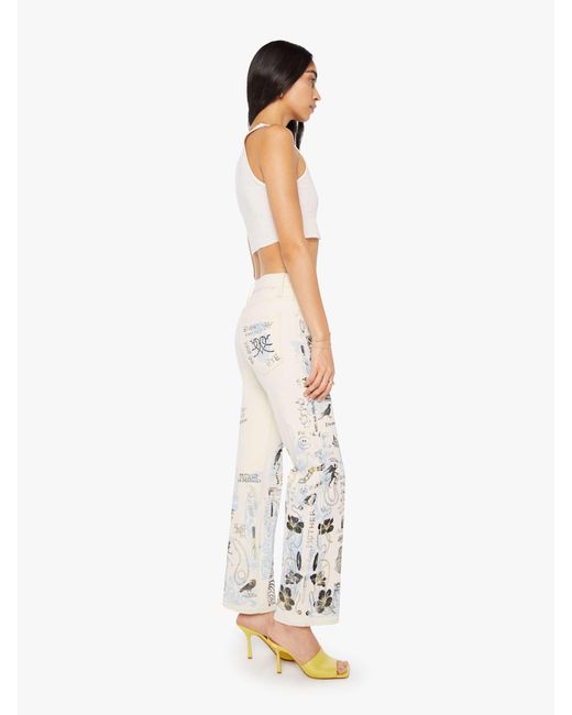 Mother White The Mid Rise Rambler Zip Nerdy Bad Decisions Club Jeans