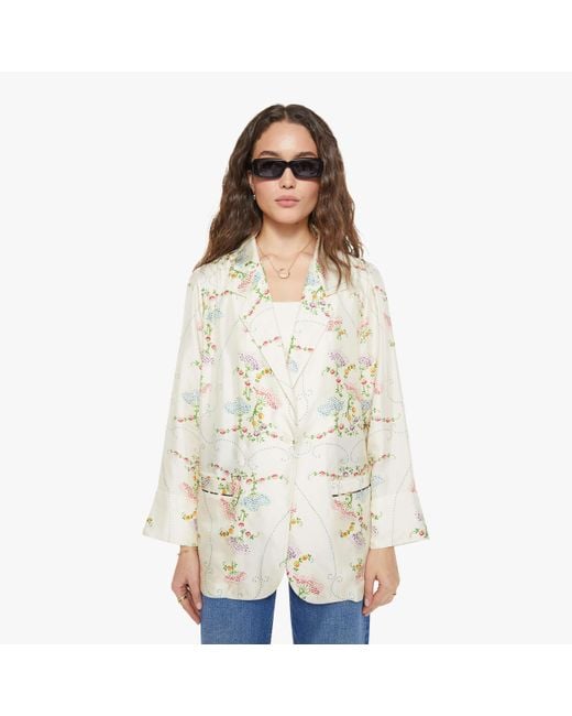 La Prestic Ouiston White Elichou Blazer Broderie Ecru