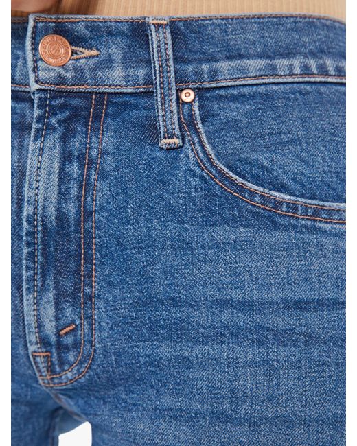 Mother Blue The Mid Rise Rider Ankle Fray Local Charm Jeans