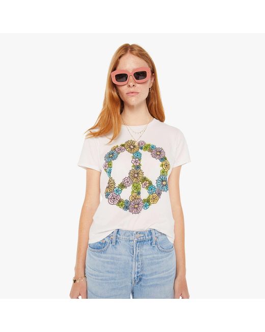 Mother White The Lil Goodie Goodie Peace Flowers T-Shirt