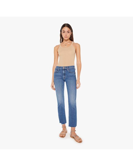 Mother Blue The Mid Rise Rider Ankle Fray Local Charm Jeans