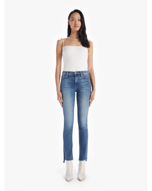 Mother Denim The Runaway Step Fray Leaps And Bounds In Blue Lyst Canada