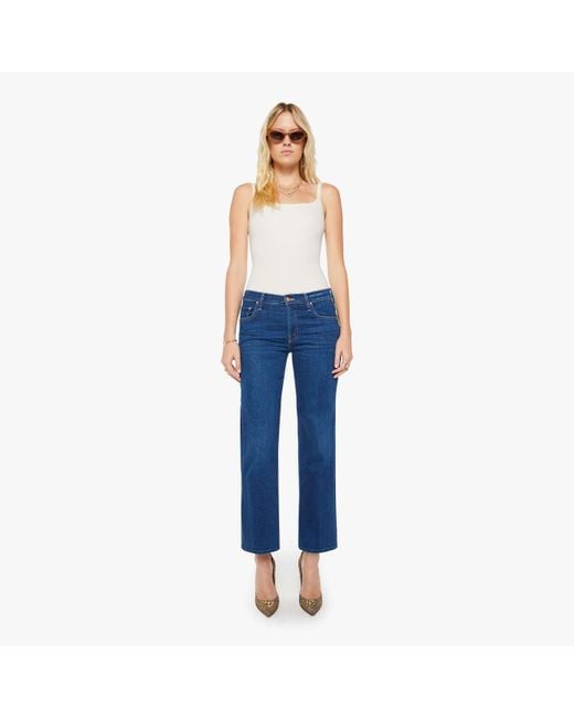 Mother Blue The Mid Rise Rambler Zip Flood Pinkies Up! Jeans