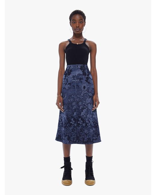 Mother Blue The Swooner Straight A Midi Skirt