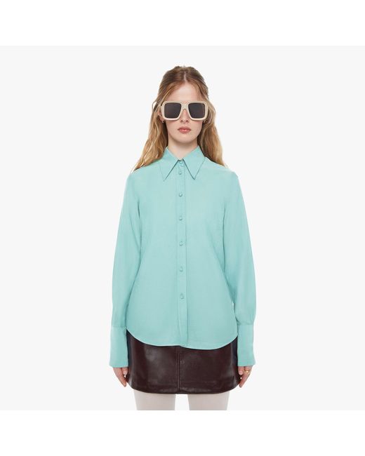 Mother Blue Chloe Fineman X The Mayday Fly Me Out Larkspur Shirt