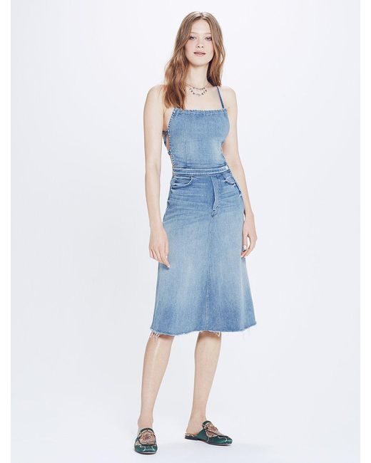 Mother Cotton Tie Back Midi Dress in 