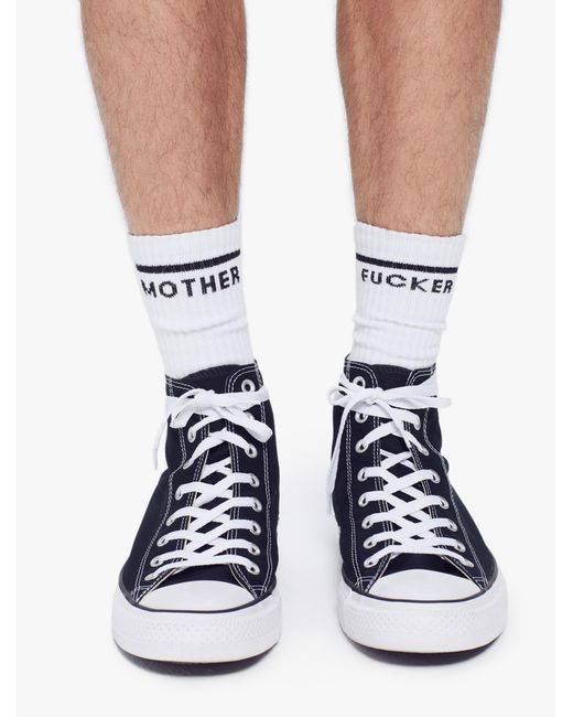 Mother White One Small Step For Mankind Mf Socks