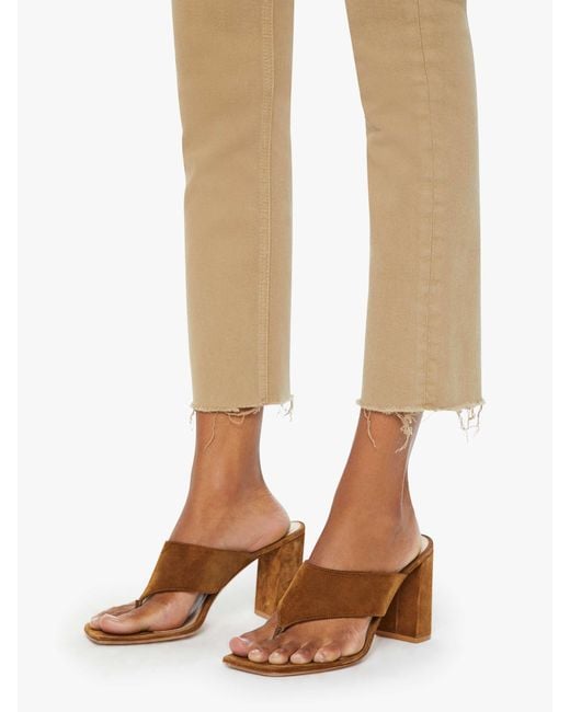 Mother Natural The Mid Rise Dazzler Ankle Fray Prairie Sand Jeans