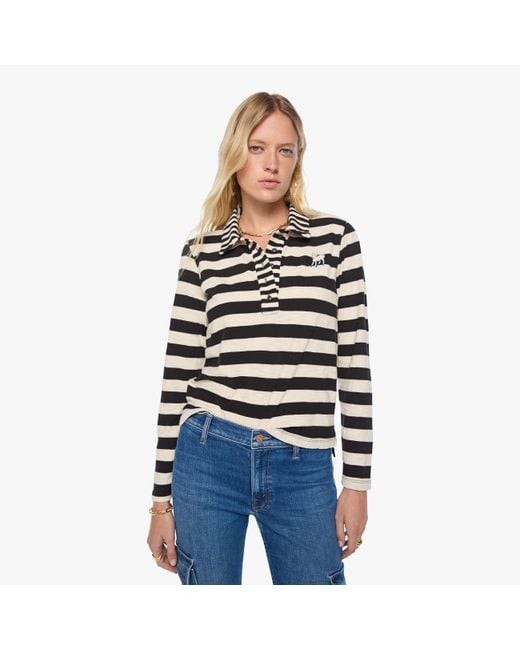 Mother Blue The L/S Close Cut Huddle And Cream Stripe T-Shirt