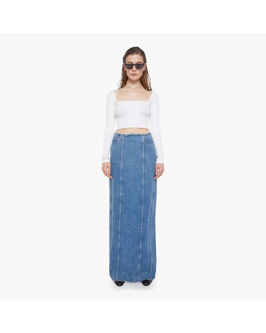 Mother Blue Snacks! The Chip Clip Maxi Fray Jerky Skirt