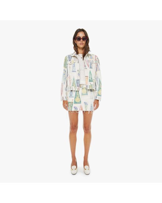 Mother White The Ditcher Mini Fray Pep Rally Skirt