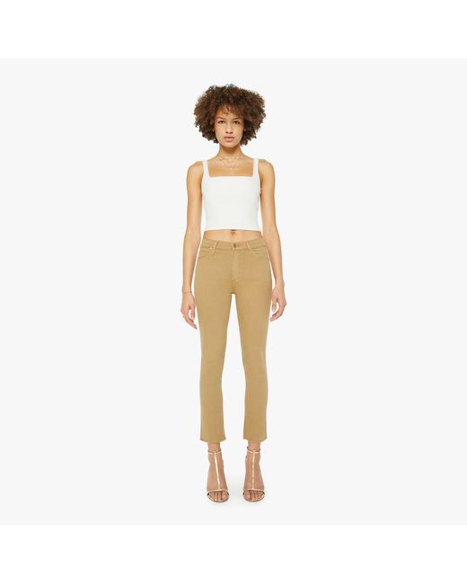 Mother Natural The Mid Rise Dazzler Ankle Fray Prairie Sand Jeans