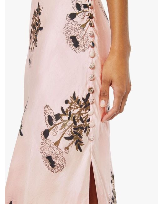 Alix Of Bohemia Pink Adele Silk Dress Anemone