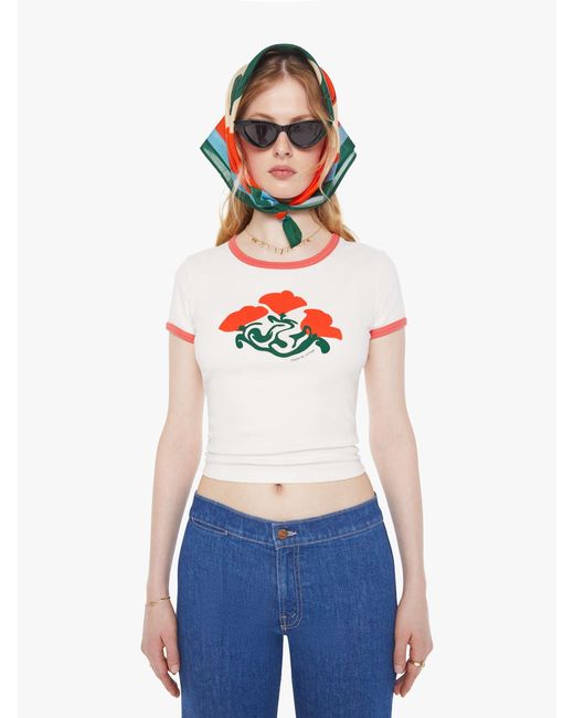 Mother White Chloe Fineman X The Itty Bitty Ringer Clear For Takeoff T-Shirt