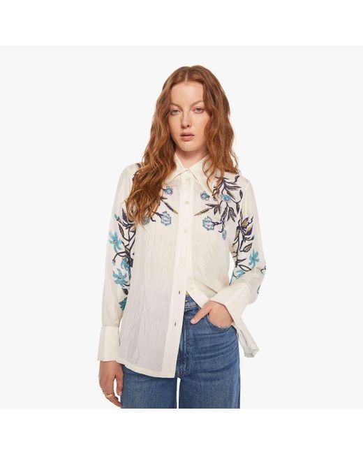Alix Of Bohemia White Dana Shirt Misted Lily