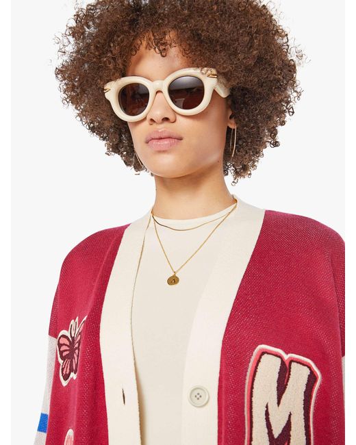 Mother Red The Boxy Cardigan Hoot High Shirt