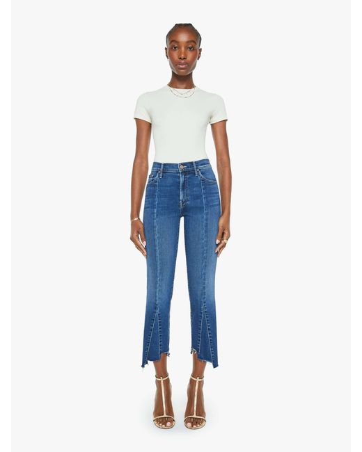 Mother Blue The Insider Crop Pointy Fray Scorchin' Hot Jeans