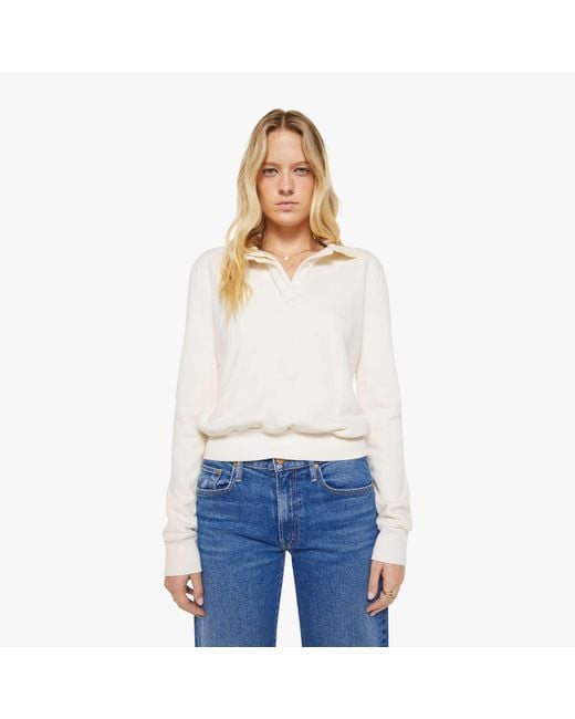 SPRWMN White Polo Sweatshirt Cream