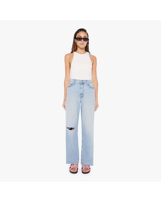 Mother Blue High Waisted Spinner Zip Sneak Chew We Bounced Jeans