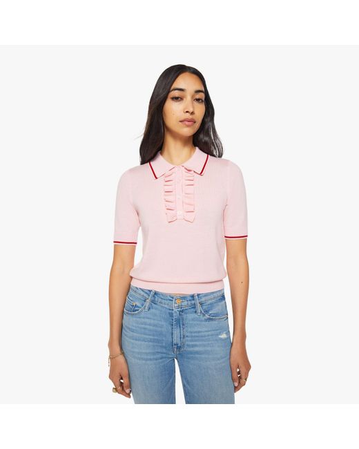 Mother White The S/S Ruffle Raquette And Shirt