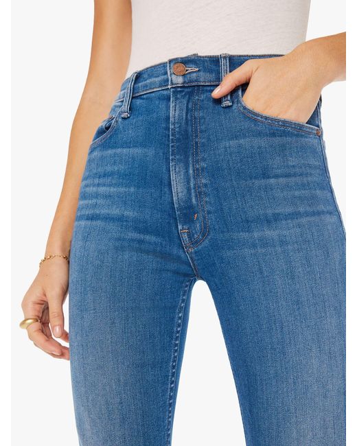 Mother Blue High Waisted Rider Skimp Hue Are You? Jeans