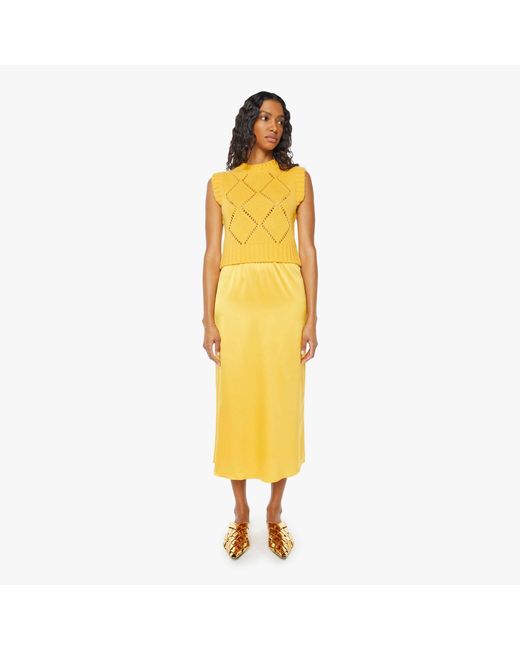 SABLYN Yellow Hedy Low Rise Silk Skirt Marzipan