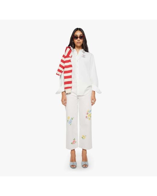 Mother White Merci X The Dodger Ankle Act Natural Jeans