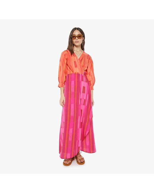 Natalie Martin Pink Kate Long Sleeve Dress Sea Glass Coral Combo