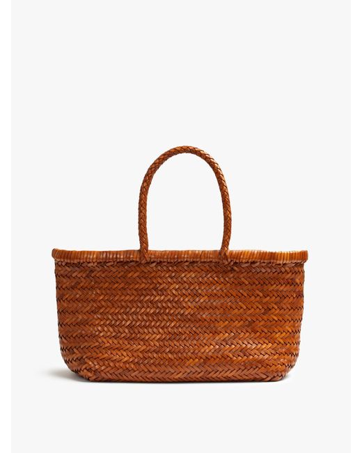 Basket Case Brown Goa Medium Leather Tote