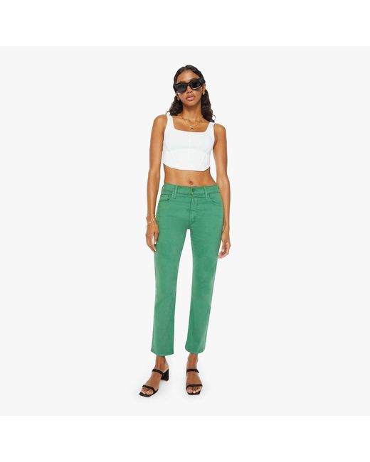 Mother Green The Mid Rise Rider Ankle Leprechaun Pants