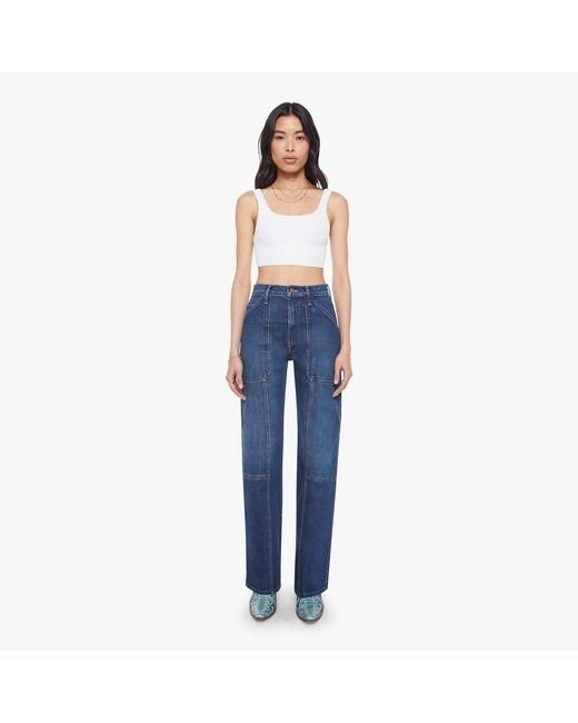 Mother Blue The Lasso Utility Sneak Shine On Pants