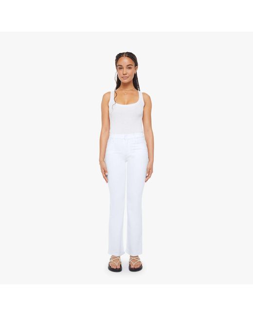 Mother White Petites The Lil Kick It Totally Innocent Jeans