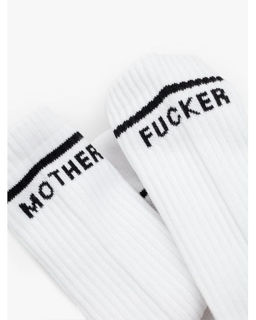 Mother White One Small Step For Mankind Mf Socks
