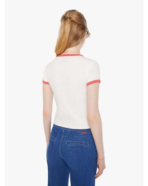 Mother White Chloe Fineman X The Itty Bitty Ringer Clear For Takeoff T-Shirt